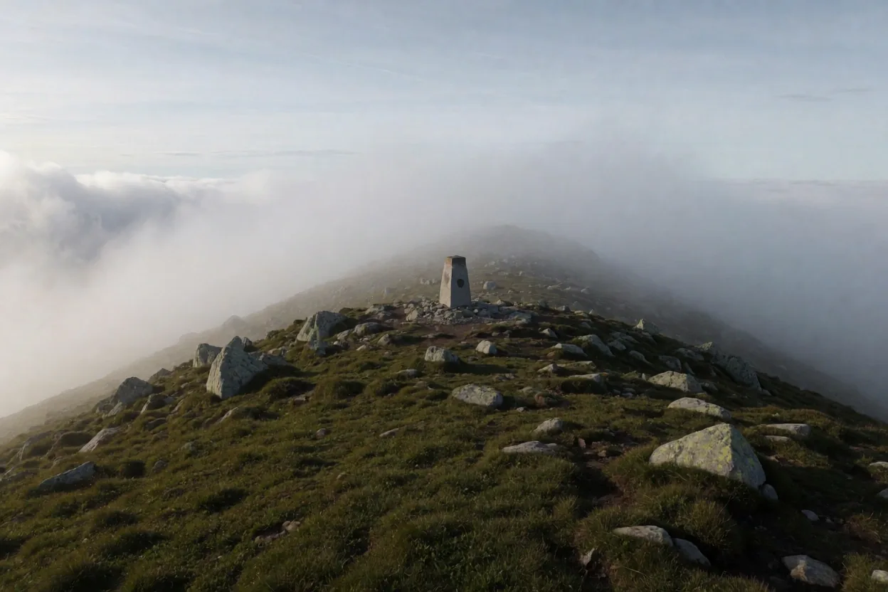 Morgendliche Schweizer Alpen im Nebel